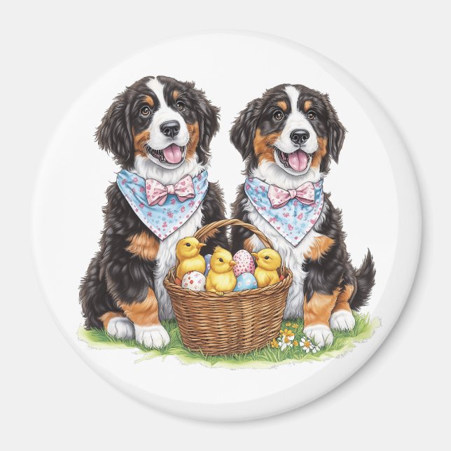 Íman Cães de Montanha Bernese páscoas (Frente)