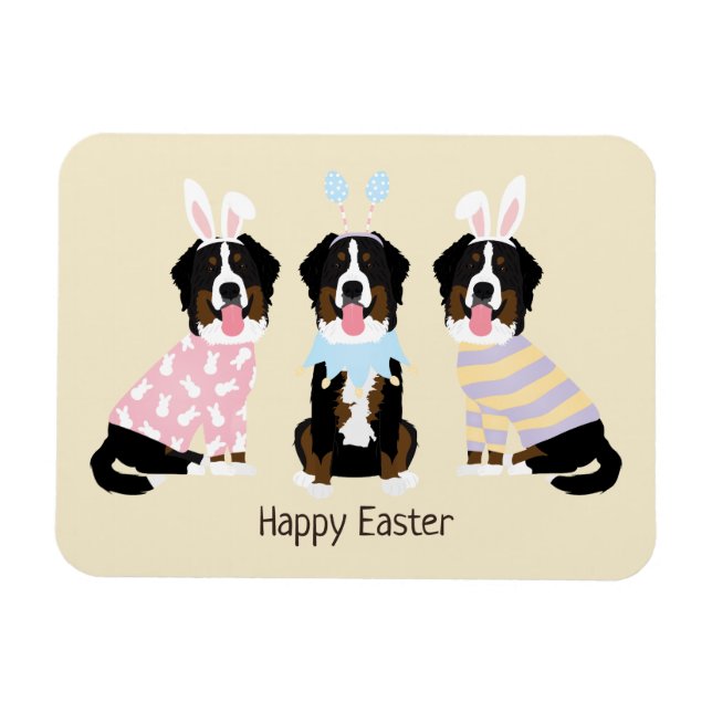 Íman Cães de Montanha felz pascoa Bernese (Horizontal)
