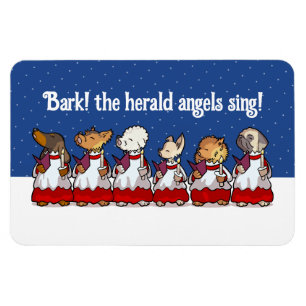 Íman Cães engraçados cantando carols de Natal Pug Pomer