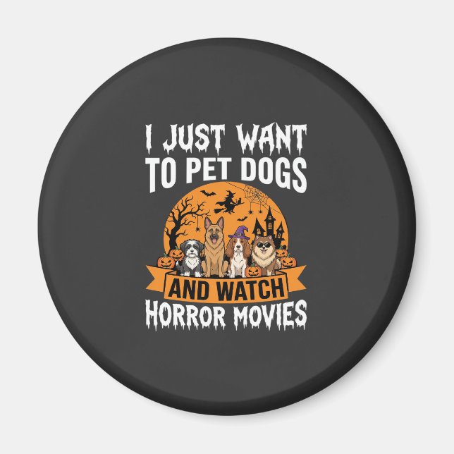Íman Cães engraçados de Halloween Vetor de filmes de te (Frente)