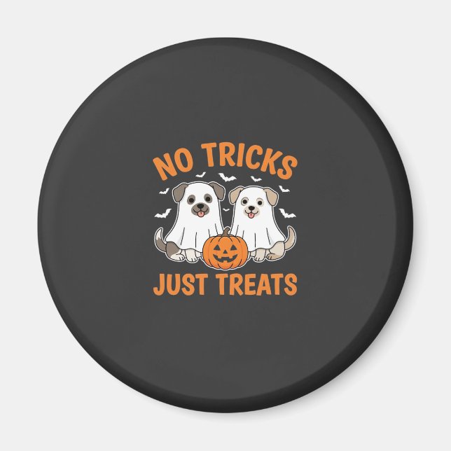 Íman Cães Fantasmas de Halloween Sem Truques Apenas Pre (Frente)