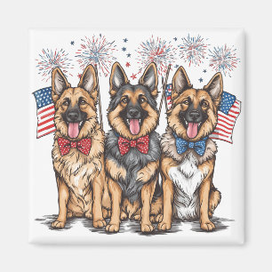 Íman Cães German shepherd Do Dia 4 De Julho