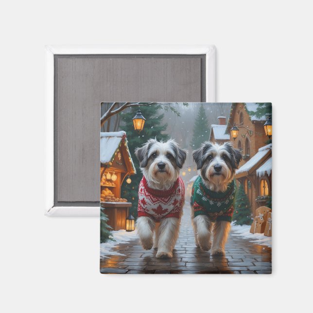 Íman Cães Havanese Natal Neve Feriado (Front/Back)
