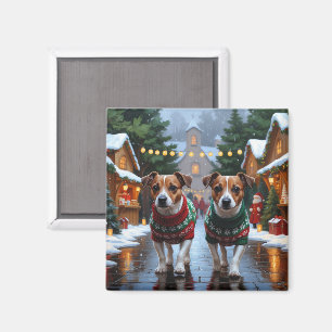 Íman Cães Jack Russell Natal Neve Férias