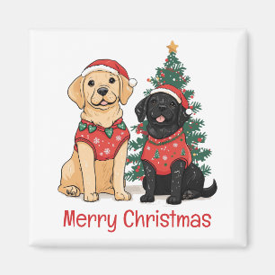 Íman Cães Labrador Retriever Feliz Natal