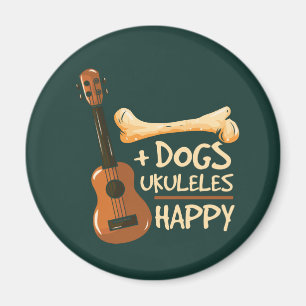 Íman Cães Mais Ukuleles Igual a Feliz Gag Novelty