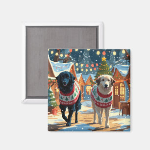 Íman Cães Pastores da Anatólia Natal Neve Feriado