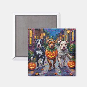 Íman Cães Pitbull Trick-or-Treating Fantasias de Hallo