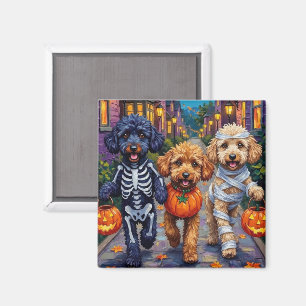 Íman Cães Poodle Fantasias de Halloween Trick-or-Treati