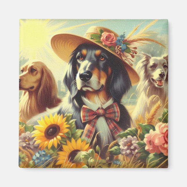 Íman Cães Retro Natureza (Frente)