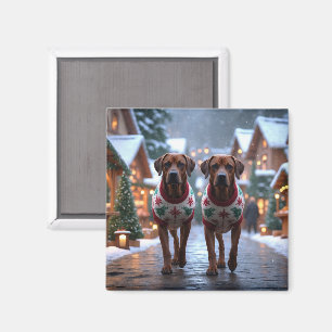 Íman Cães Rhodesian Ridgeback Natal Neve Férias