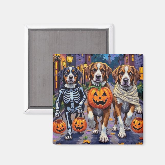 Íman Cães São Bernardo em Fantasias de Halloween (Front/Back)