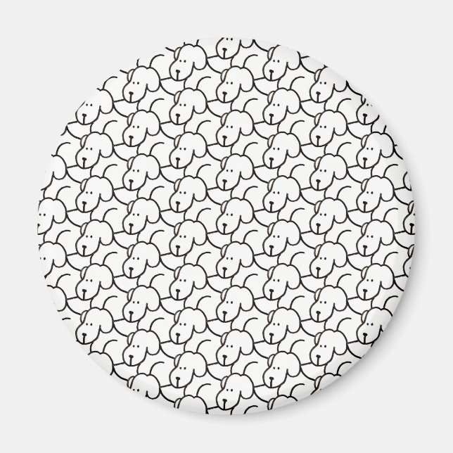 Íman Cães Sentados Cartoon Engraçado (Frente)