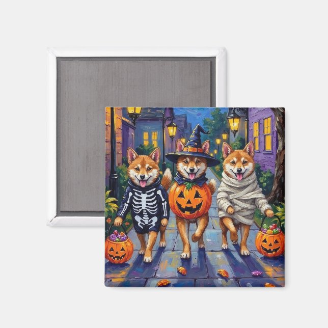 Íman Cães Shiba Inu em Fantasias de Halloween (Front/Back)