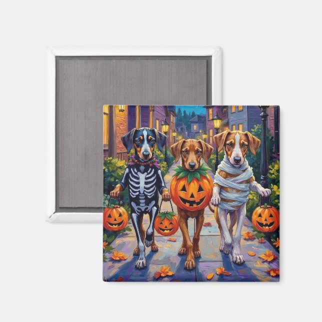 Íman Cães Silken Windhound em Fantasias de Halloween (Front/Back)