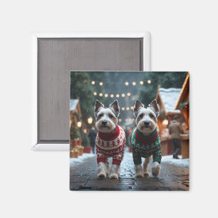 Íman Cães Skye Terrier Natal Neve Férias