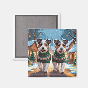 Íman Cães Terrier Australiano Natal Neve Festa