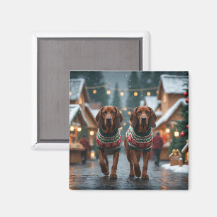 Íman Cães Treeing Walker Coonhound Natal Neve