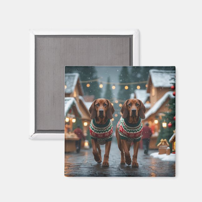 Íman Cães Treeing Walker Coonhound Natal Neve  (Front/Back)