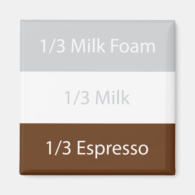 Íman Café cappuccino de receita | DESIGN DE TEXTO (Frente)