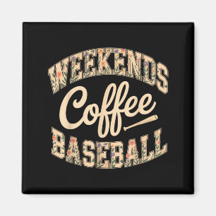 Íman Café de fim de semana beisebol fofo retrô vida de