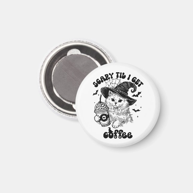 Íman Café De Gato Halloween - Almoço Assustador Que Vou (Front/Back)