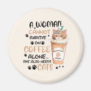 Íman Café e Gatos - Arte Kawaii Cute