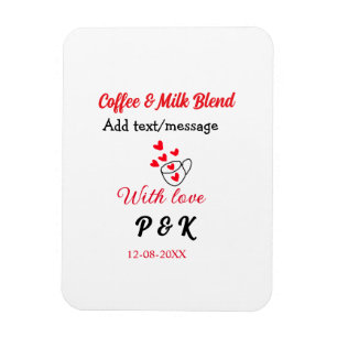 Íman Café e leite misturam amor casal café coração verm
