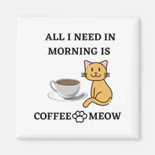 ÍMAN CAFÉ E MEOW DE AMOR DE GATO FUNNO