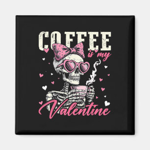 Íman Café É Meu Namorado Esqueleto Arco Coração Menina