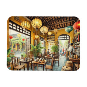 Íman Café em Hoi An Vietnam Watercolor Painting