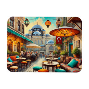 Íman Café em Istambul Watercolor Painting