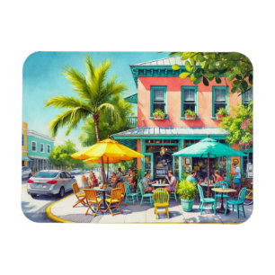Íman Café em Key West Watercolor Painting