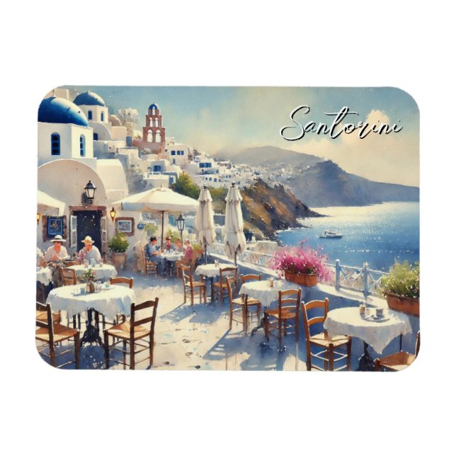 Íman Café em Santorini (Horizontal)