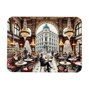 Íman Café em Viena, Áustria — Pintura de Aquarela