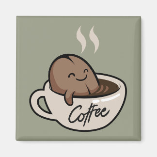 Íman Café engraçadinho adorável Linho de desenho animad