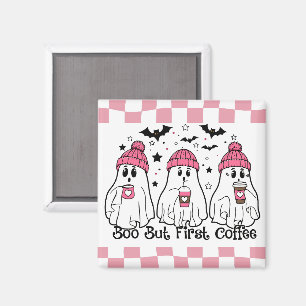 Íman Café Fantasma Fofo Rosa