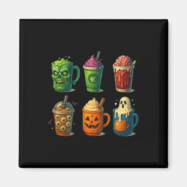 Íman Café Louco De Halloween Bebe Mug Cute Assustador (Frente)