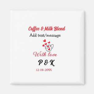 Íman Café & mistura de leite amor casal café coração ve