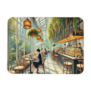 Íman Café na Pintura Watercolor de Cingapura