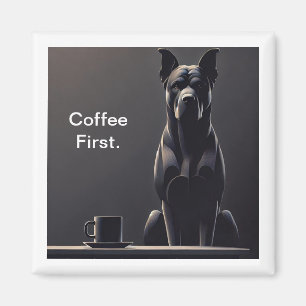 Íman Café Primeiro Cachorro Preto