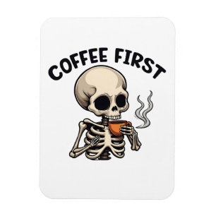 Íman Café Primeiro Spookie Halloween Skeleton Caffeine