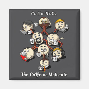 Íman Café Química Molécula Engraçado Ciência Geek Cof