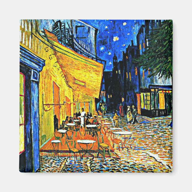Íman Café Terrace por Vincent van Gogh (Frente)