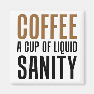 Íman Café um o copo da sanidade líquida