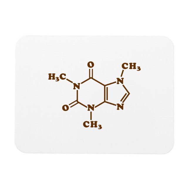 Íman Cafeína - Café - Fórmula Química Molecular (Horizontal)