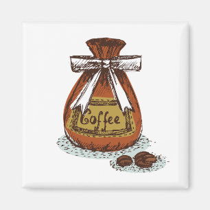Íman Cafeína latta l marrom retro moderno