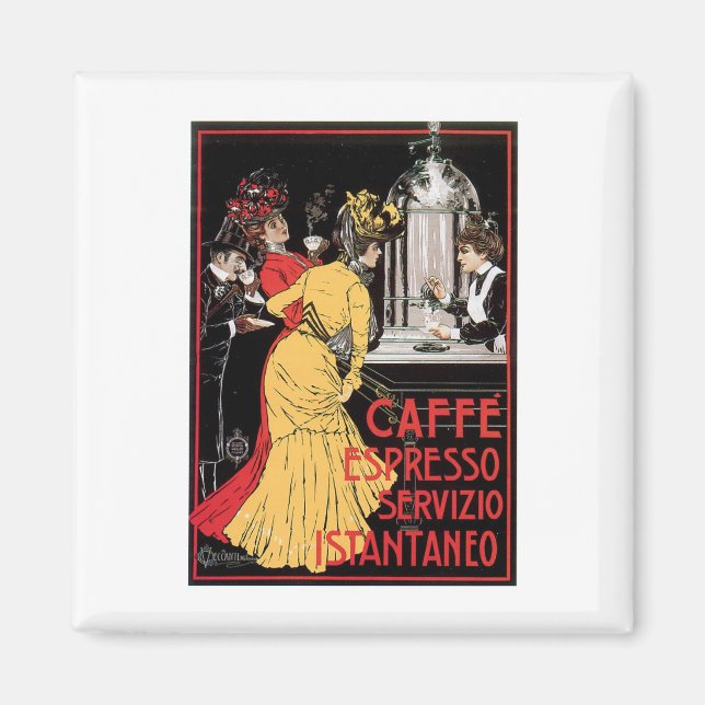 Íman Caffe Espresso Vintage Café Bebida E Arte (Frente)