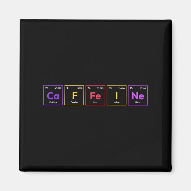 Íman Caffeine Molecule Café Químico de Fórmula Química (Frente)