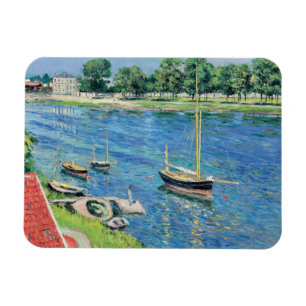 Íman Caillebotte - Seine em Argenteuil, Barcos ancorado